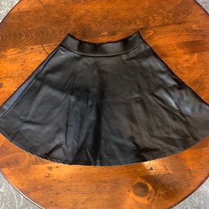 Black faux leather skirt